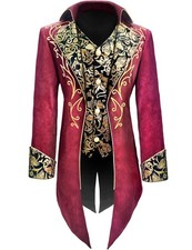 Mens Steampunk Medieval Jacket Gothic Victorian Frock Coat Tailcoat