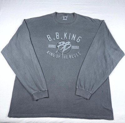 Anvil B.B. King T-Shirt Mens 2XL Gray Graphic Pre-Shrunk 100% Cotton Streetwear