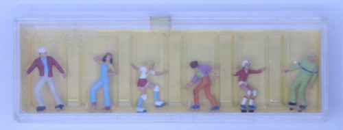 Preiser 0074 1/90 Figuras en Patinetas y Patines (Juego de 6) | Zustand: New