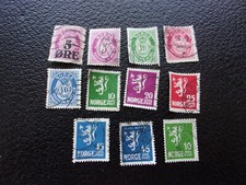 NORVEGE - timbre yvert/tellier n° 93 95 96/100 111/112 obl (91 aminci) (CYN26)