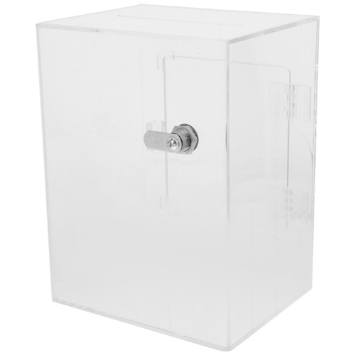 Children's Savings Box Clear Locking Piggy Bank Little with Keys Office