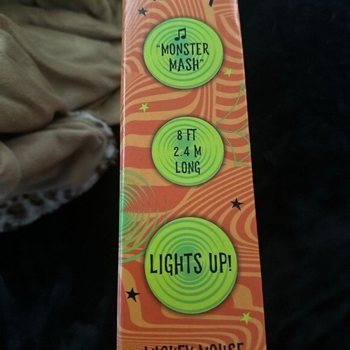 Mickey Mouse Ghost String Lights NEW Singing Monster Mash Halloween White - Picture 4 of 4