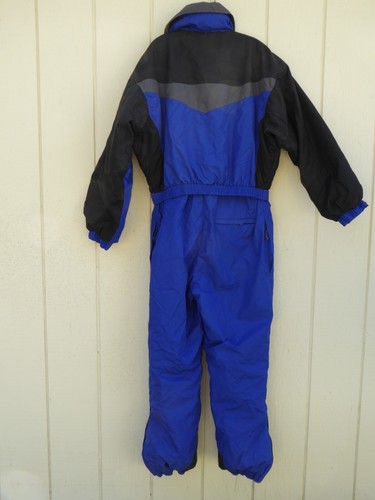 vtg mens XL Columbia One Piece Royal Blue Black and Gray Ski Suit - Picture 8 of 11