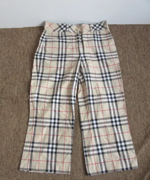 Burberry Golf Novacheck Plaid Women's Cotton Capri Pants Size USA 4