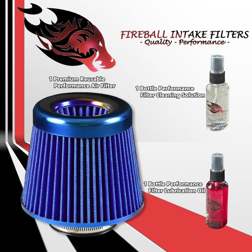 3" Reusable High Flow Performance Cold Air Intake Filter Kit Blue For Hummer - Picture 5 of 13
