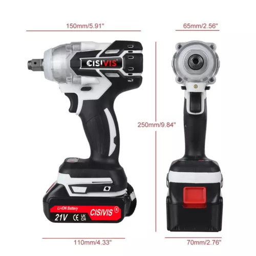1000Nm 1/2" Cordless Electric Impact Wrench Drill Gun Ratchet Driver w/ Battery - Picture 4 of 28