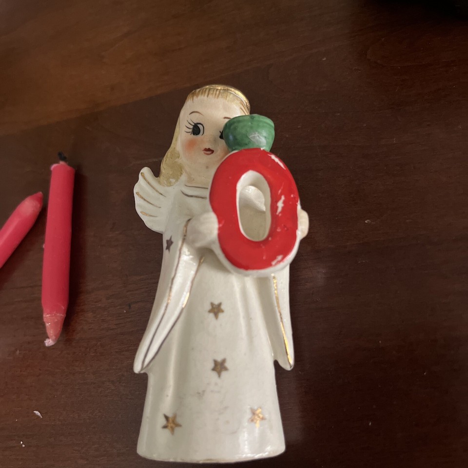 Vintage 4 Piece Set Heavenly Noel Angel Candle Holders A Commodore