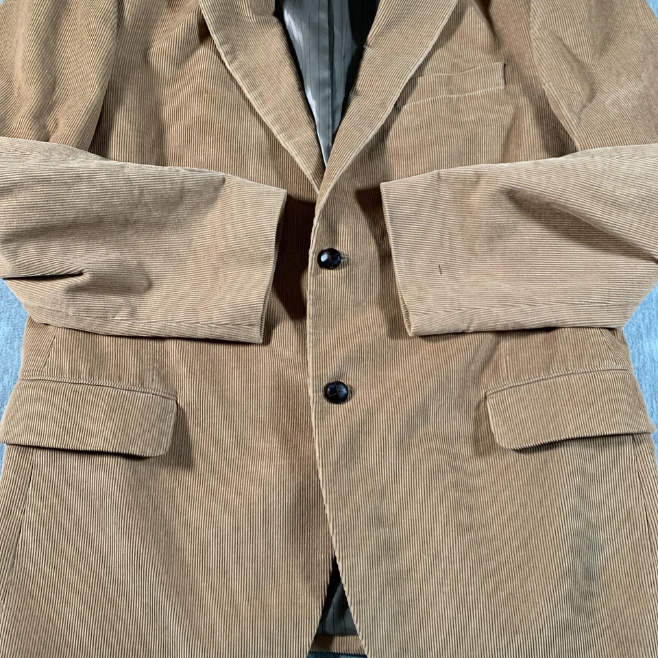 Dockers Blazer Mens 44R Brown Tan Corduroy Two Button Sport Coat Cotton Lined - Image 3 of 4