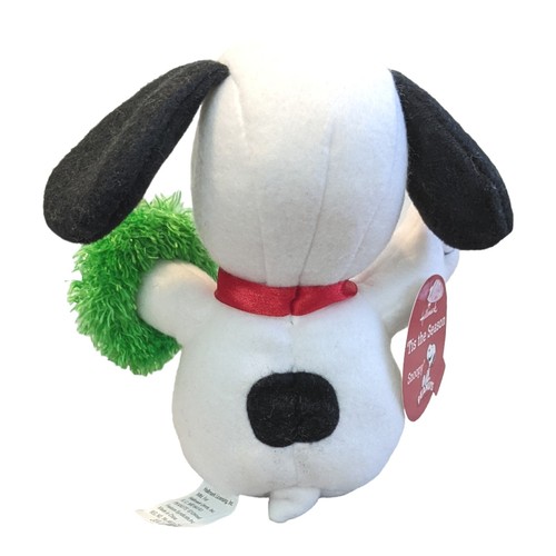 Hallmark Tis The Season Peanuts Snoopy Plush Stuffed Animal Christmas Wreath - Picture 3 of 7