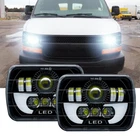 Fits Chevy Express Cargo Van 1500 2500 3500 Pair 7x6 5x7 LED Headlights Hi/Lo
