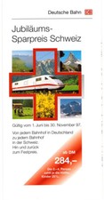 DB Deutsche Bahn / Jubiläums-Sparpreis Schweiz 1997 - 150 Jahre Schweizer Bahnen