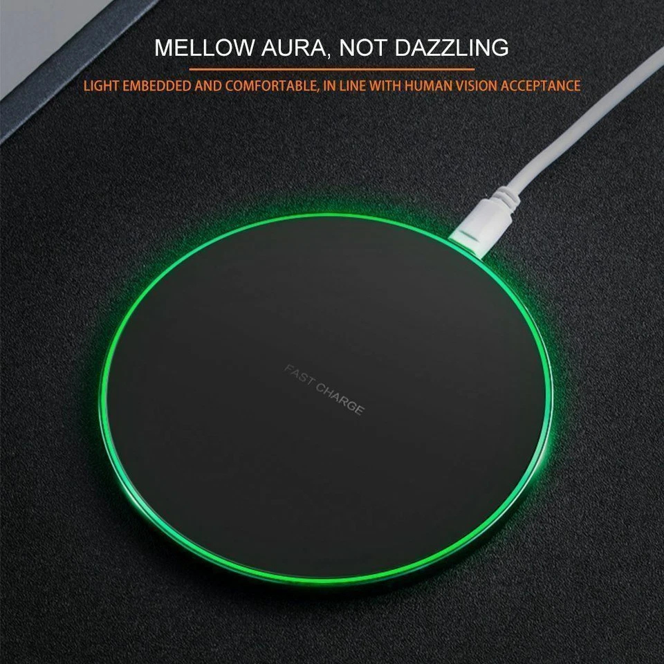 SUPER FAST Qi 10W WIRELESS PHONE CHARGER PAD FOR APPLE ANDROID SAMSUNG HUAWEI - Image 2 of 4