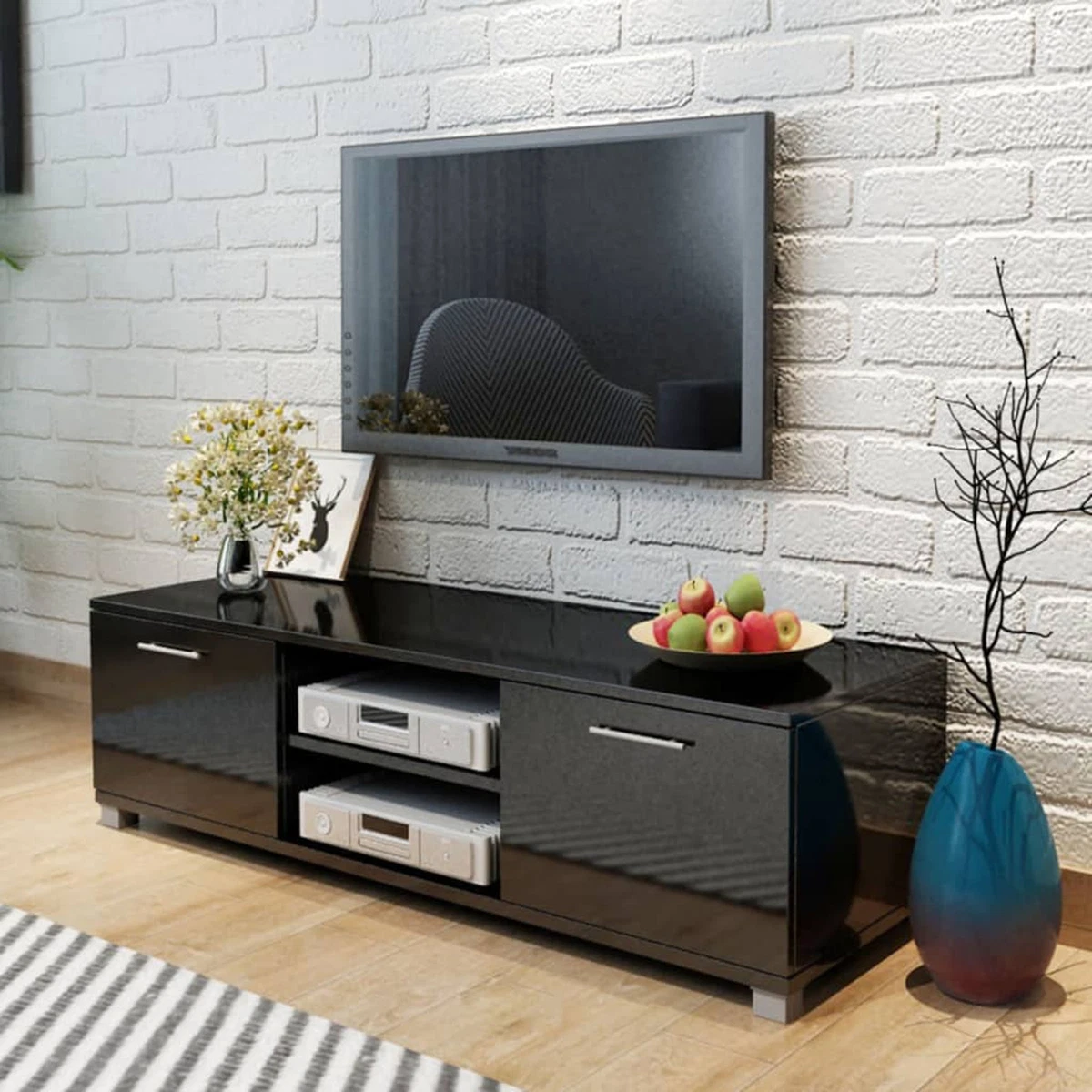Black hi fi on sale cabinet