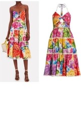 Farm Rio Rainbow Chita Floral Midi Dress Size M NEW