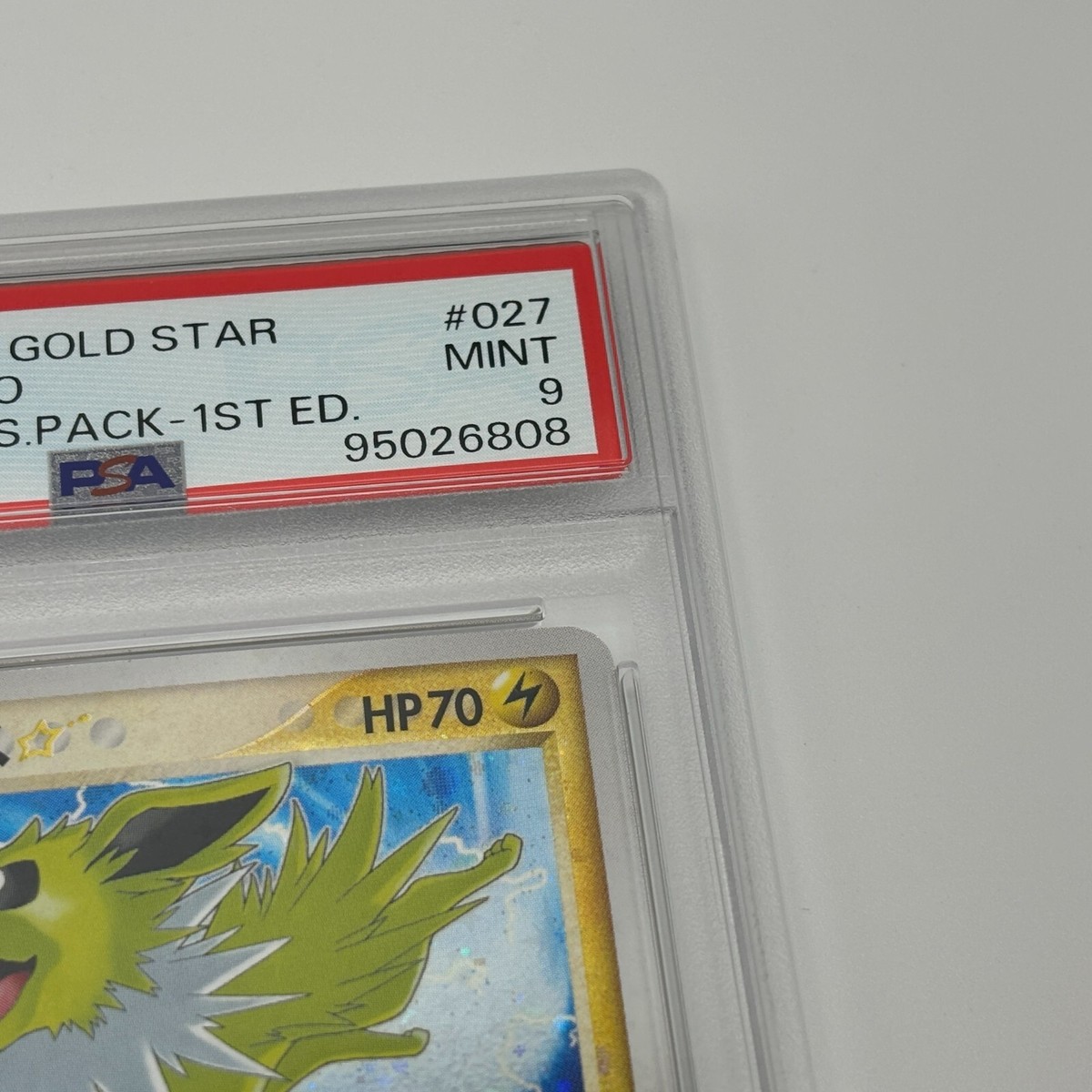 PSA 9 Pokemon Card Jolteon Gold Star 027/108 Holo Japanese PSA 9 Pokemon Card Jolteon Gold Star 027/108 Holo Japanese