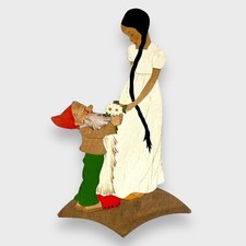 1930 Królewna Śnieżka z warkoczem do kolan Mertens-Sztuka Bajka-Drewniany obraz