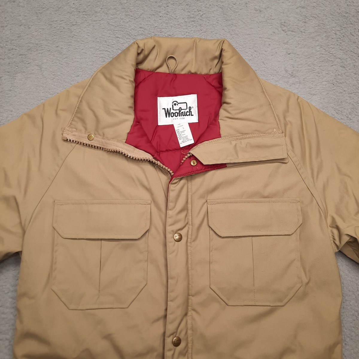 VINTAGE Woolrich Timber Jacket Mens Size Small Tan Beige