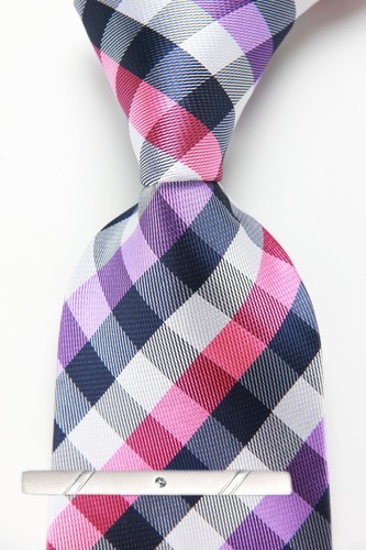 Cravatta uomo cravatta classica quadri JACQUARD TESSUTO 100% seta nuova - Foto 31 di 52