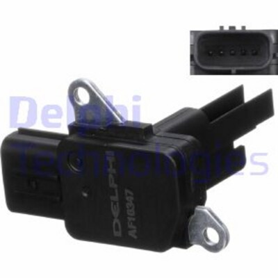 Misuratore Massa Aria (MAF) Delphi - Con Alloggiamento, 5 Contatti, Colore Nero, Compatibile Con VW, Audi, Seat (Codice 071906461A)