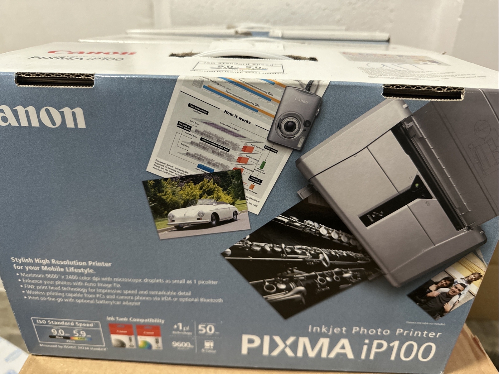 Canon Pixma iP100 Inkjet Photo Printer Includes Driver SoftwareInk