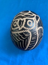 5"X 9.5" BRAZILIAN AMAZON HAND CARVED GOURD RATTLE SHAKER HAND PERCUSSION EGG 2