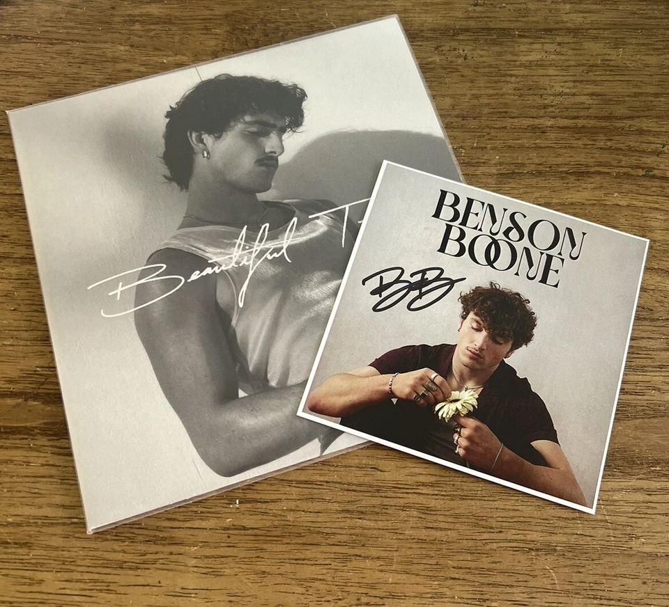 Benson Boone Spotify Blue American Heart Signed & Beautiful Things Vinyl - Image 2 of 3