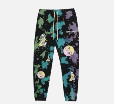 Bananas Monkey Going Bananas Men's Tie dye Sweatpant Unisex Size Large