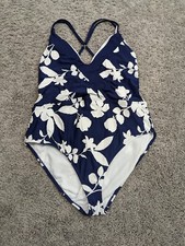 Cole of California One Piece Bikini Womens Extra Large Blue Floral Crossback
