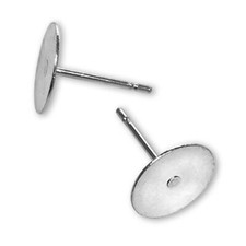 Sterling Silver Flat Pad Stud Earring Posts 4mm 6mm 8mm | 925 Findings