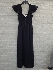 New Pomander Place Phoebe Short Sleeve Black Maxi Dress Size Medium