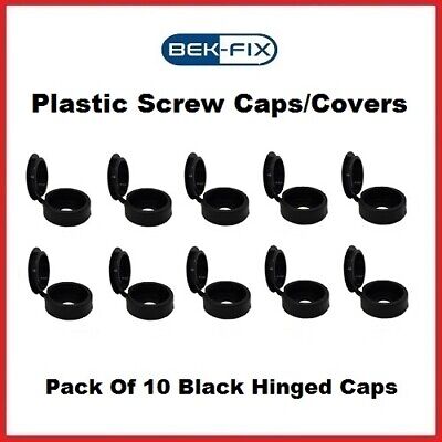 10 x Black Plastic Screw Top Cap Covers FREE UK Shipping 