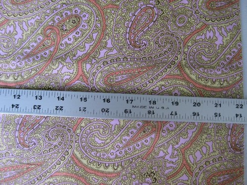 Paisley Fabric Traditions 2005 Yellow Creamsicle Orange Pink Brown < 2Y Cotton - Picture 7 of 8