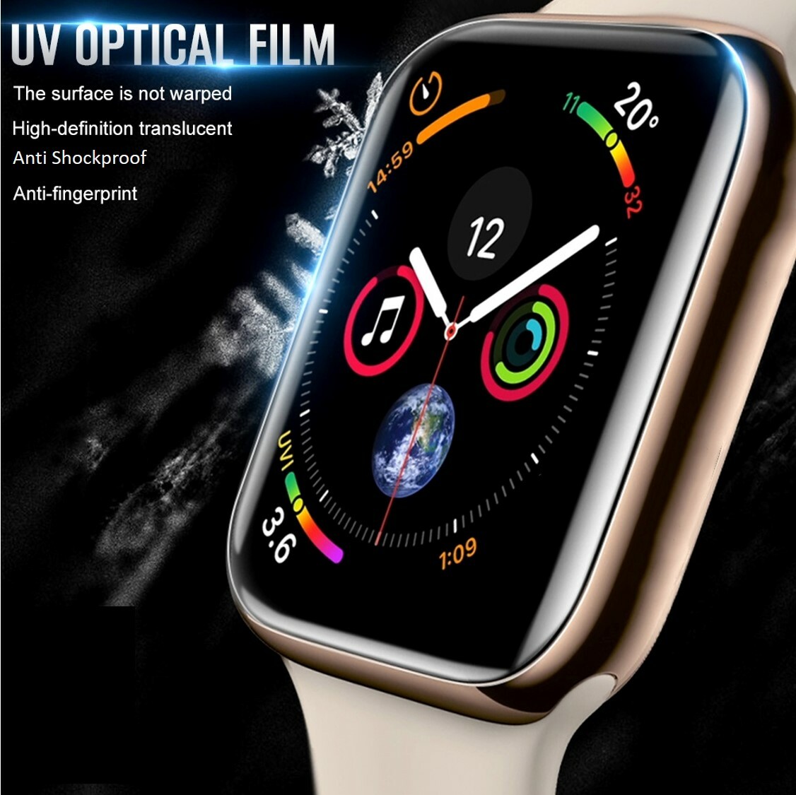 Shop Protezione Apple Watch 5 44mm Online Sale Protezione Per Apple Watch 7 6 SE 5 4 Da 44 Mm In Vetro Temperato Curvo 3D Ultra Resistente E Sottile Trasparente Italiano - Foto 7