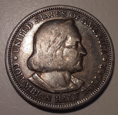 1893 Columbian Expo Half Dollar 90% Silver Columbus Expo