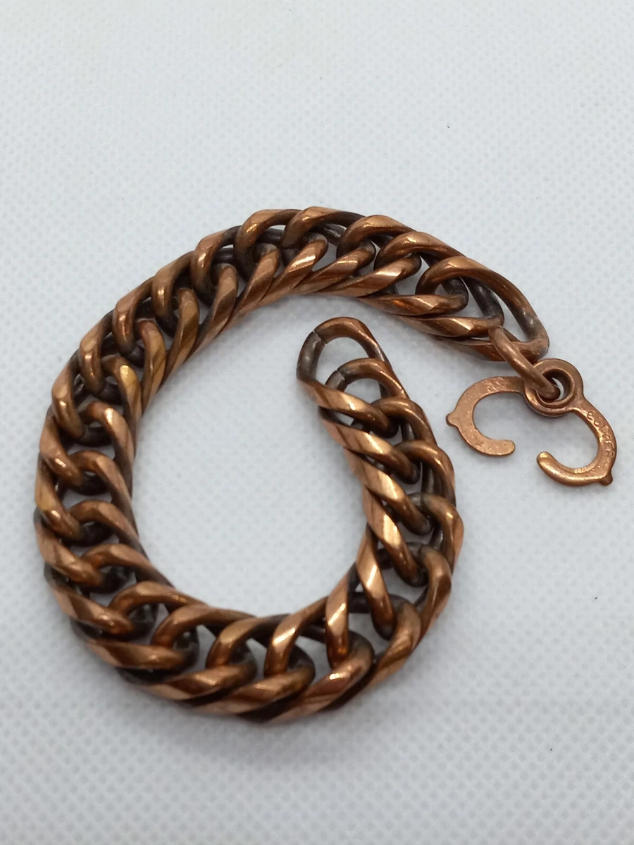 Vintage Unisex 7.5 Solid Copper Chain Link Bracelet