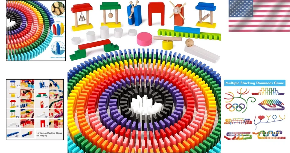 Extra Large 1000 PCS Dominoes Kit - Educational Building Blocks for Families - Image 2 of 4