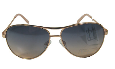 Jessica Simpson J106 Rose Gold Aviator Sunglasses Blue Gradient Lens JS NEW