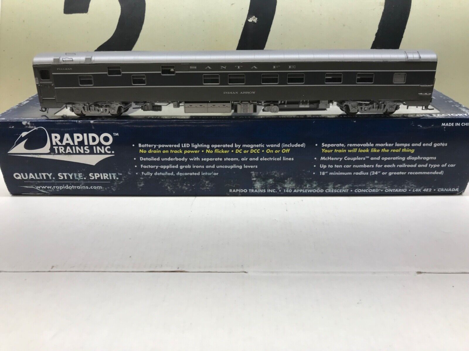 Rapido Trains Ho Scale Santa Fe Duplex Sleeper “Indian Arrow” RT