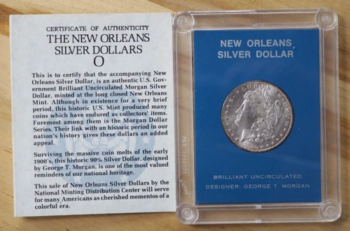 1885-O $1 Morgan Silver Dollar in Blue Core Capital Plastic **BU!** - FREE SHIP!