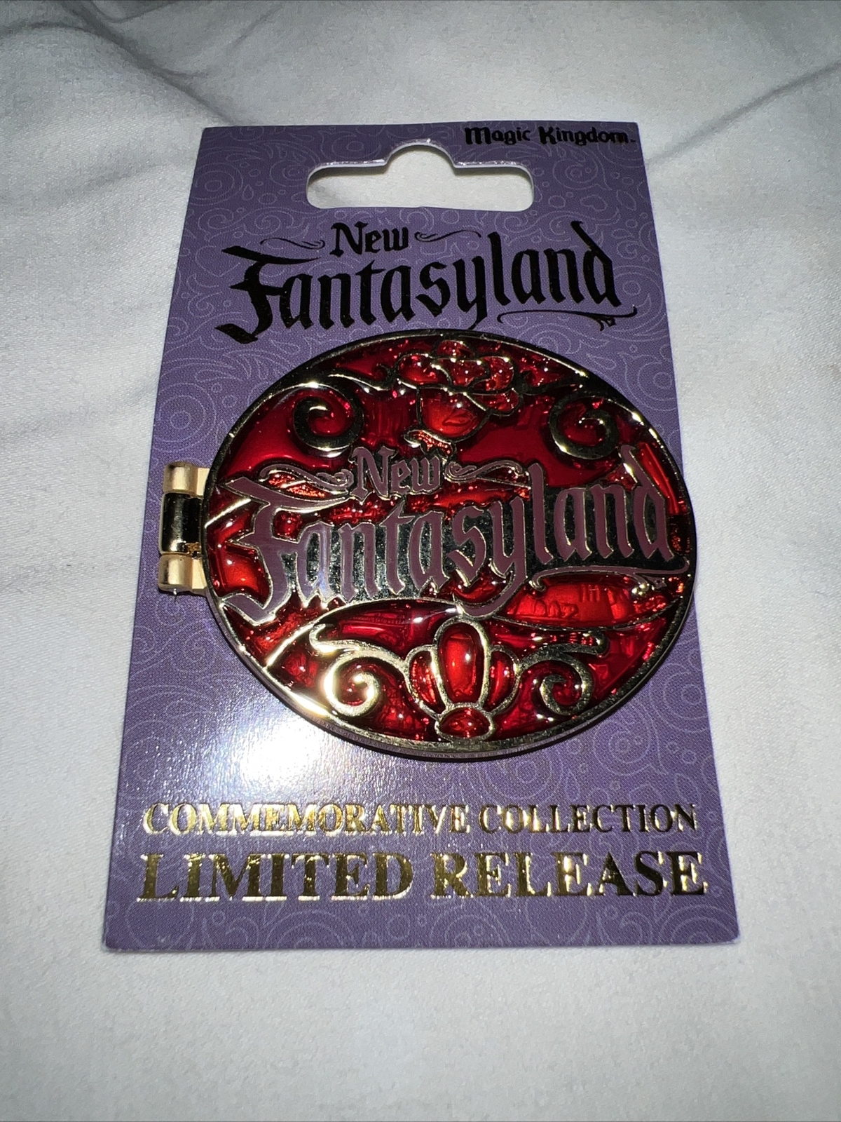 Disney New Fantasyland Opening Pin Beast Ariel Eric Castle Hinged Stained Glass