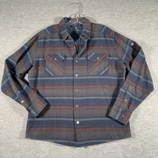 Kuhl Shirt Mens Large Blue Stripe Flannel Button Front Long Sleeve Hiking Casual
