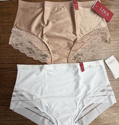 2 Taillenslips NEU Größe 46 von Lisca mit toller Spitze in Weiß und Haut