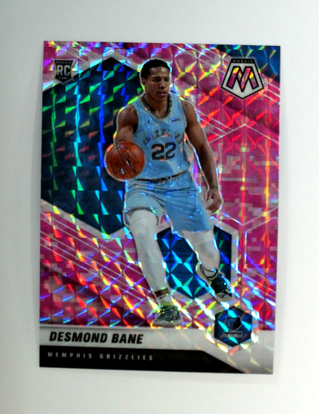 2020-21 Panini Mosaic #211 Desmond Bane Camo Pink Memphis Grizzlies Rookie