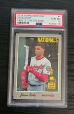 2019 Topps Heritage 1970 Cloth Stickers #4 JUAN SOTO PSA 10