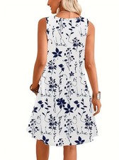 Sexy Floral Print Dress Women Casual Summer Beach Slim A Line Tank Dress S-XXL