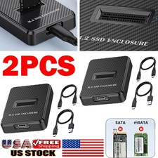 2PC M.2 NVMe SATA to USB C Dock Station Base M Key B M Key Reader Adapter 10Gbps