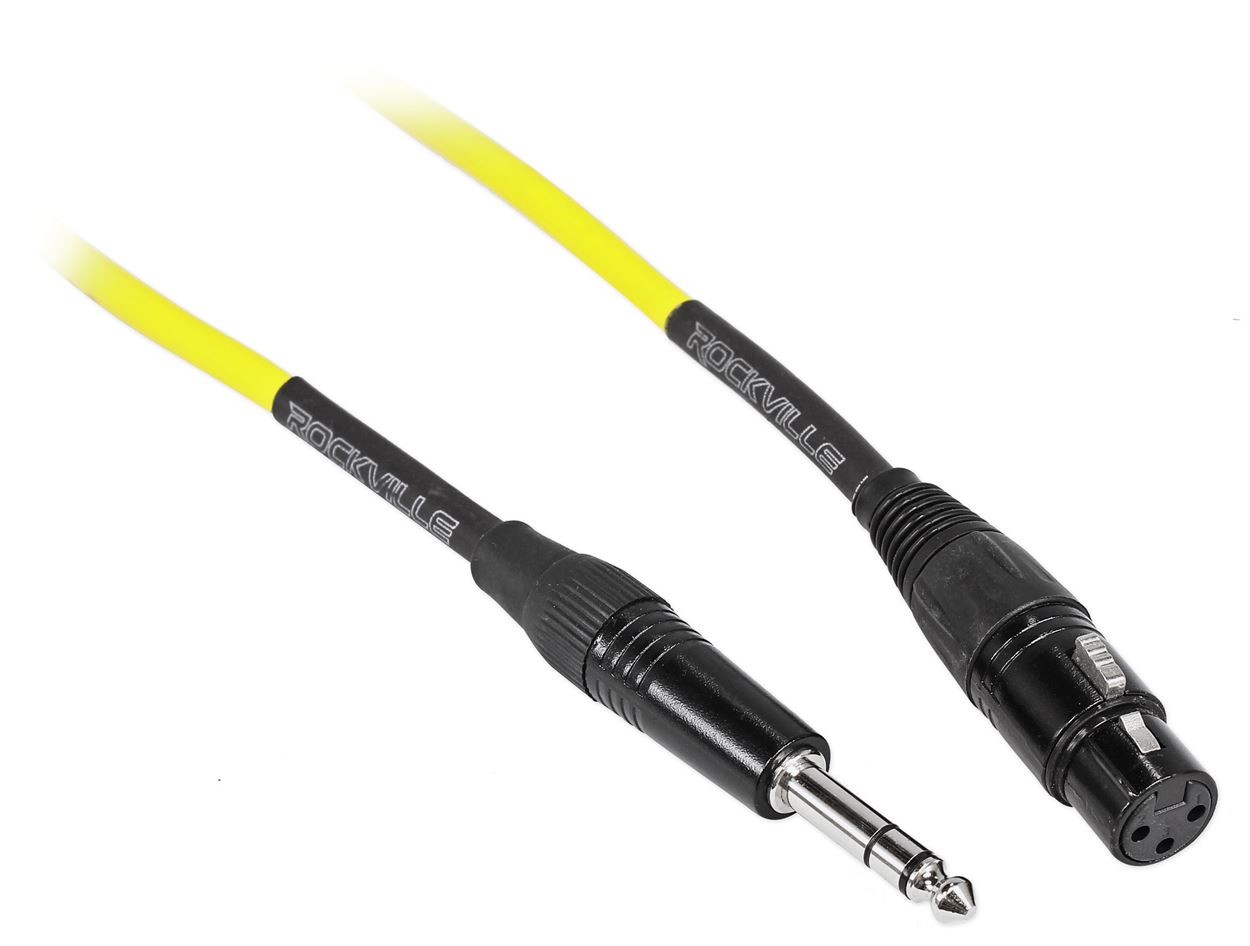 Rockville RCXFB25Y 25 Female XLR to 14 TRS Cable Yellow 100 Copper 2690₽