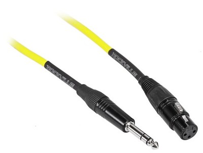 Rockville RCXFB25Y 25' Female XLR to 1/4'' TRS Cable Yellow, 100% Copper