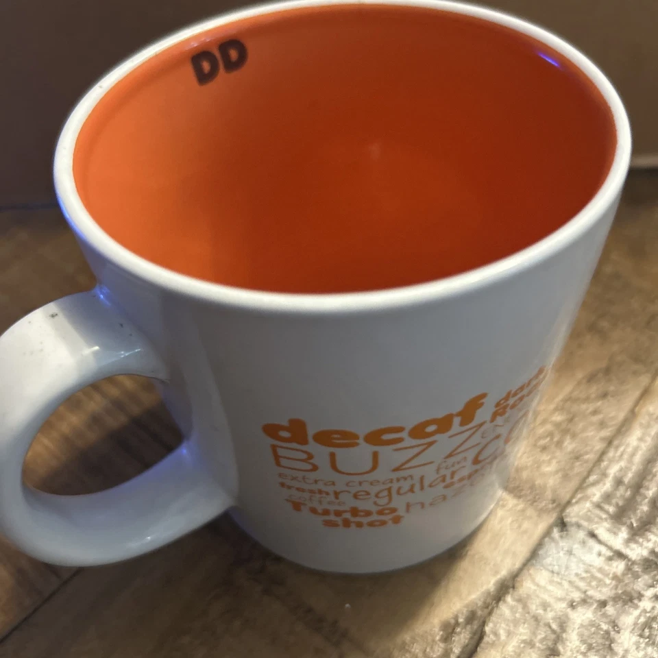 Dunkin' Donuts Coffee Flavors Orange Inside Mug Cup - Image 4 of 4