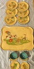 Ohio Art Vintage Disney Tin Tea Set Mickey Mouse Donald Duck Age Level 4-7 8-11